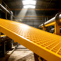 Grille moulée en FRP antidérapante pour le traitement de l'eau et les plateformes offshore | Grille de passage FRB 38x38x25mm