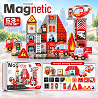Mini tuiles magnétiques de poche 3,75 cm, blocs de construction magnétiques en boîte métallique, jouet éducatif STEM de voyage pour tout-petits et enfants, idéal comme cadeau