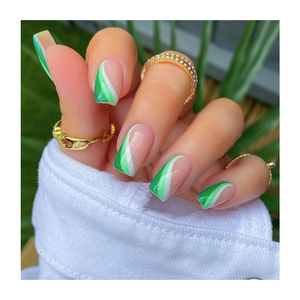 Embouts français professionnels à couverture complète Impression bleu brillant faisant la <span class=keywords><strong>Machine</strong></span> Longueur moyenne Auto-colle <span class=keywords><strong>Faux</strong></span> <span class=keywords><strong>ongles</strong></span> Appuyez sur les <span class=keywords><strong>ongles</strong></span> - Product Image 5