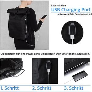 Custom Sustainable Friendly Recycled Travel Roll Top Bag Waterproof Laptop <b>Rolltop</b> <b>Backpack</b> - Product Image 4