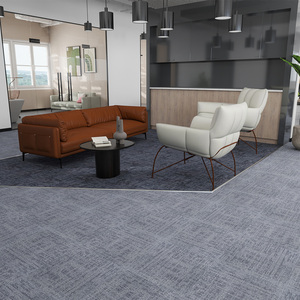 Dalles de moquette modernes pour bureau, rectangulaires, en polypropylène, tuftées, à poils ras, écologiques, avec support souple, usage commercial - Product Image 1
