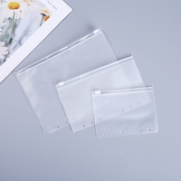 Pochettes de classement réutilisables en PVC transparent de qualité alimentaire A5 à 6 trous, étanches avec fermeture éclair, pour agenda, carnet et rangement de documents