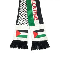 Vente chaude Personnalisé Pas Cher Prix 15x150cm Impression Tricot 100% Polyester Tache Football Club Fan Palestine Drapeau Écharpe