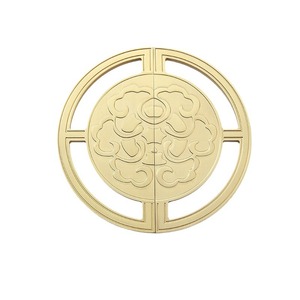 มือจับตู้ทองเหลืองสไตล์จีน JAYWOO รูปทรงครึ่งเกี๊ยว ดีไซน์ลายนูน สำหรับประตูตู้เสื้อผ้า - Product Image 3