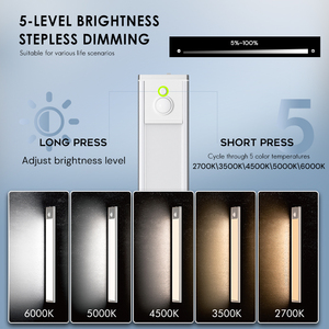 Barra de tira de luz LED con Sensor de movimiento alimentado por batería 5CCT con luces que cambian de Color para armario de baño interior debajo del escritorio - Product Image 5