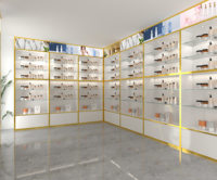 Vitrine cosmétique de parfum en verre pour le support de maquillage d'affichage de magasin pour montrer le maquillage et le parfum