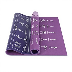 Tapis de yoga et fitness en PVC pour hommes, antidérapant, violet, marque privée, pour entraînement sportif professionnel à domicile et transfrontalier - Product Image 1