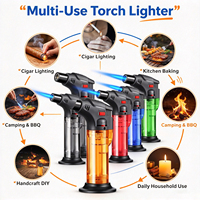 Briquet à gaz coupe-vent Dongyi, multicolore, portable, à flamme jet, avec verrou de sécurité, FOB, approvisionnement en conteneurs complets