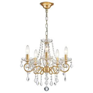 Lámpara de araña de cristal dorada E14 LED redonda, con protección para los ojos, para dormitorio, sala de estar, comedor - Product Image 5