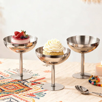 Tazón de Helado de Acero Inoxidable 304, Copa Premium para Pudín, Vaso para Postre, Vajilla de Grado Alimenticio para Hotel, Restaurante, Bar, Dulces