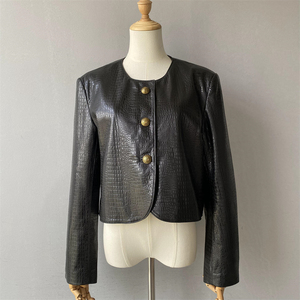 <span class=keywords><strong>Blazer</strong></span> in Vera <span class=keywords><strong>Pelle</strong></span> di Pecora per <span class=keywords><strong>Donna</strong></span>, Manica Lunga, Nuovo Stile Autunnale, Logo Personalizzato, Eco-Friendly, Casual, Vendita all'Ingrosso - Product Image 3