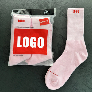 Paquete de 4 Pares de <span class=keywords><strong>Calcetines</strong></span> Deportivos de Algodón para <span class=keywords><strong>Hombre</strong></span> y Mujer, <span class=keywords><strong>Calcetines</strong></span> Casuales para Uso Diario con Logotipo - Product Image 1