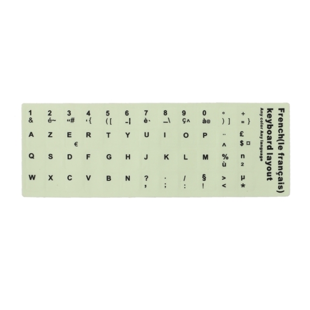 3 PCS French Luminous Keyboard Stickers Notebook Desktop Computer PVC Keyboard Stickers Suitable for 10-17 Inch