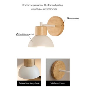 Nueva Lámpara de Pared LED Moderna Minimalista de Madera, Lámpara de Pared Creativa para Habitación, Pasillo, Dormitorio, Decoración del Hogar con Bombilla - Product Image 6