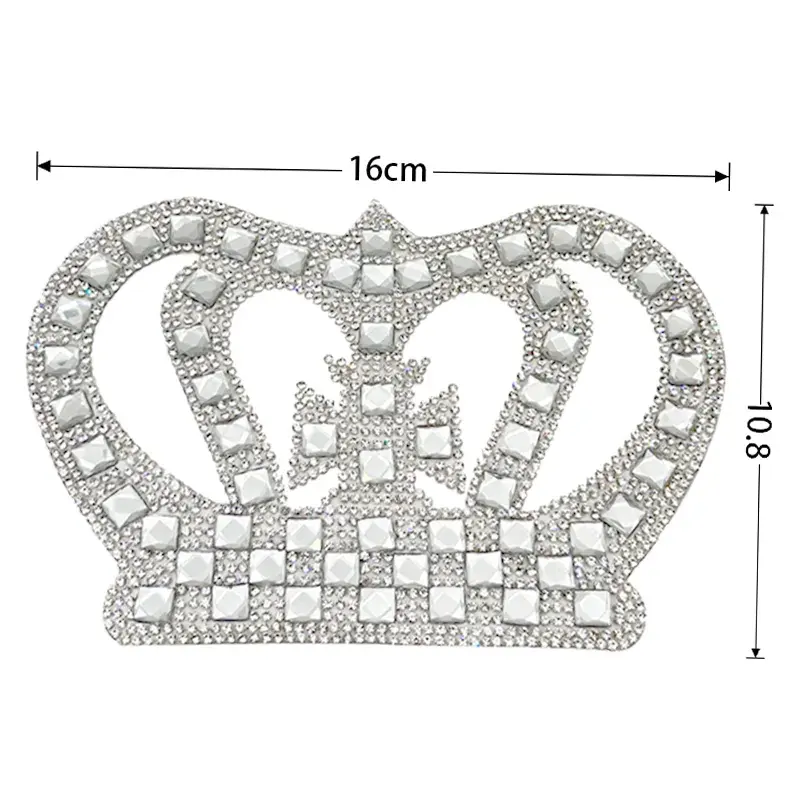 Parche de diamantes de imitación de corona parches de diamantes de imitación de cristal Hot FIX para ropa