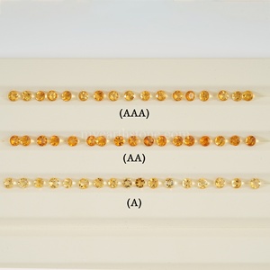 Citrine naturelle (bonne couleur) 5 mm, pierres semi-précieuses rondes facettées en vrac pour la fabrication de bijoux - Product Image 2