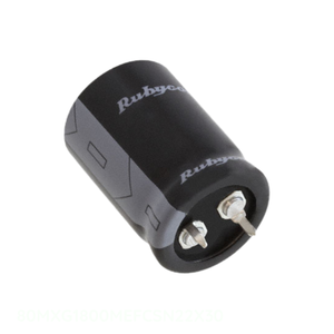 Condensateur 80uF 20% 80V SNAP TH 1800uF, Distributeur Autorisé, à travers trous, 80MXG1800MEFCSN22X30, boîtier aluminium - Product Image 1