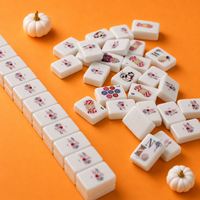 Le Mahjong du Tricoteur Joyeux : un Conte Fantaisiste sur les Chats et le Travail Artisanal, Collection Mahjong Américaine, Ensemble de Mahjong pour Chats en Fil Tricoté Dessiné à la Main