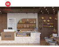 Ensemble de mobilier de boulangerie personnalisable fabriqué en usine, vitrine réfrigérée pour gâteaux sur mesure, comptoir de boulangerie en bois