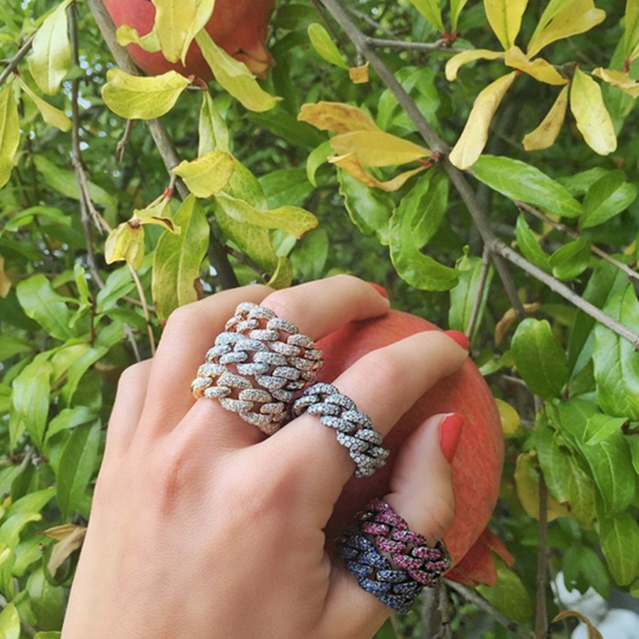 NIV'S BLING マイアミキューバリンクチェーン メンズ レディース 2列キュービックジルコニア 18Kイエローゴールドとホワイトゴールドメッキチョーカーネック NIV\u0027S BLING マイアミキューバリンクチェーン メンズ レディース 2列