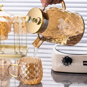 Tetera de vidrio Miji de 1000 ml con tapa de acero inoxidable de gran capacidad para preparar y servir té - Product Image 2