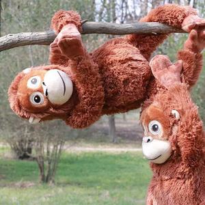 Boneka Orangutan Merah Eunegeskoog Lintas Negara dengan Isian Kapas PP, Monyet Berlengan Panjang Realistis 31cm-50cm