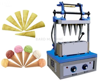 Machine à gaufres et cornets de crème glacée automatique, nouvelle, 220V, en acier inoxydable, grande capacité