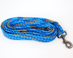 2026년 신제품 튼튼하고 세련된 동물용 블루 컬러 합금 애완견 목줄 핸즈프리 와이드 워킹 리쉬 내구성 강한 개 목줄 - Product Image 5