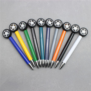 <span class=keywords><strong>Stylo</strong></span> à bille personnalisé multicolore avec décoration de roue fantaisie, corps en plastique, pointe rotative créative en forme de roue de voiture pour l'écriture des enfants - Product Image 5