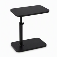 Table d'appoint en forme de C, gain de place, réglable en hauteur, table de lit mobile, table de chevet relevable avec roulettes pour chambre à coucher