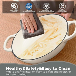 <span class=keywords><strong>Cocotte</strong></span> <span class=keywords><strong>en</strong></span> <span class=keywords><strong>fonte</strong></span> émaillée durable de 26 cm pour la cuisson du levain et des casseroles <span class=keywords><strong>sur</strong></span> cuisinière à <span class=keywords><strong>gaz</strong></span> - Product Image 4