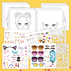 Kit d'autocollants créatifs DIY de haute qualité pour dessins animés, idéal pour les jeux de déguisement des filles et comme cadeau créatif, autocollants jouets pour enfants - Product Image 3