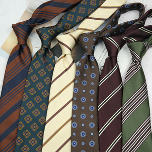 <span class=keywords><strong>Corbata</strong></span> de cuello con estampado personalizado británico de boda Retro coreana, ropa Formal de 8CM, corbatas de negocios profesionales para hombres a rayas - Product Image 3