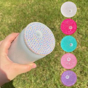 Couvercle de remplacement personnalisé en plastique coloré avec strass pour gobelets isothermes double paroi effet boule à neige de 12oz, 15oz, 16oz, 20oz – Écologique - Product Image 4