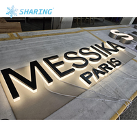 Lettres LED rétroéclairées 3D en métal pour extérieur, haute luminosité, étanches IP67, pour la publicité, la décoration, la vente au détail, les entreprises, les bureaux