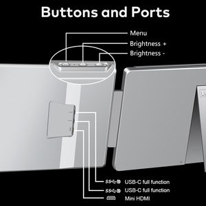 Monitor Portátil Triple Plegable de 16 Pulgadas y 2.5K, Pantalla IPS Dual para Laptop, Extensor para Trading, Forex, Criptomonedas, Estación de Trabajo, USB C - Product Image 6