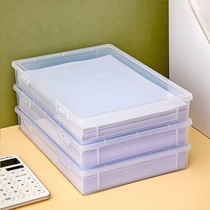 Caja de Almacenamiento Transparente para Escritorio, Organizador de Oficina Apilable Rectangular, Organizador de Archivos de Pared, Pequeño, Grande, Color Sólido - Product Image 5