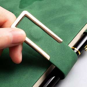 1 pièce Marque Plain Premium Marque-page ruban à clip en U pour carnet, couverture souple gaufrée motif tête de cerf, plusieurs couleurs (Vert Gris) - Product Image 2