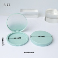 Forme ronde vide poudre pressée boîtier compact emballage vert maquillage réglage contrôle de l'huile poudre libre visage fard à joues conteneur