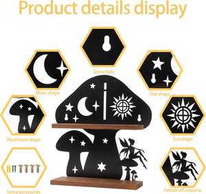 <span class=keywords><strong>ชั้น</strong></span><span class=keywords><strong>วาง</strong></span><span class=keywords><strong>เห็ด</strong></span>ไม้พร้อมแผ่นรองเหล็ก การตกแต่งผนังชนบทด้วยน้ำมันคริสตัลและอุปกรณ์เสริม - Product Image 5