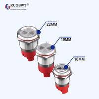 Buzzer étanche en acier inoxydable de 22 mm à montage sur panneau, alarme sonore et visuelle à haut niveau sonore avec indicateur lumineux LED DC12V 24V
