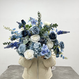 Centres de table en forme de boule de fleur bleue 50cm personnalisés en gros Centres de table en forme de boule de fleur artificielle de mariage pour décoration de mariage - Product Image 6