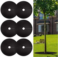 10 PCS Anneaux de paillage pour arbres en tissu non tissé, forme ronde, base en feutre, barrière anti-herbes, biodégradables et réutilisables