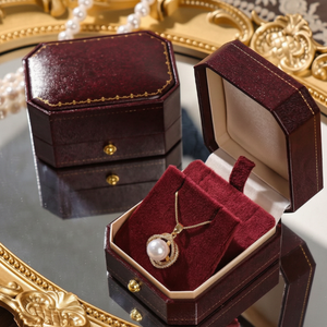 Manufacturer Customizable High-end Leatherette Paper Jewelry <b>Box</b> for <b>Rings</b> Necklaces Pendants Earrings Set Wedding Proposal Gift - Product Image 6