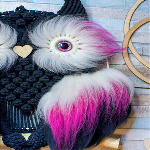 Vente <span class=keywords><strong>en</strong></span> gros de décoration <span class=keywords><strong>en</strong></span> coton hibou tenture murale avec fourrure cadeau d'anniversaire fait à la main Boho <span class=keywords><strong>macramé</strong></span> hibou - Product Image 3