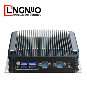 Mini PC industriel sans ventilateur en alliage d'aluminium, double LAN, port HD, VGA, double DP, DDR4, MSATA, WiFi, emplacement pour carte SIM 4G, double COM RS232, montage mural - Product Image 1