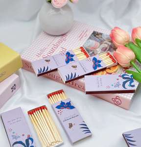 2024 in stile di imballaggio logo personalizzato abbinamenti scatola di cartone pacchetti <span class=keywords><strong>partita</strong></span> di carte adesivo di sicurezza fiammiferi in legno - Product Image 5