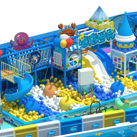Aoleao Aire de jeux intérieure personnalisée Lagoon avec toboggan, mur d'escalade, piscine à balles et bac à sable pour enfants, jeux souples certifiés CE TUV