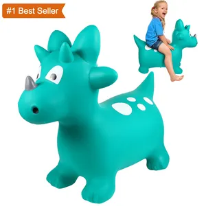 Istaride mainan berkendara di atas kuda lompat jerapah lompat tiup mainan hewan memantul mainan anak-anak karet PVC
