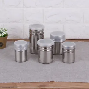 Commercio all'ingrosso di cottura spezie in acciaio inox sale pepe shaker per cucina multi dimensioni condimento imballaggio barattolo shaker bottiglia